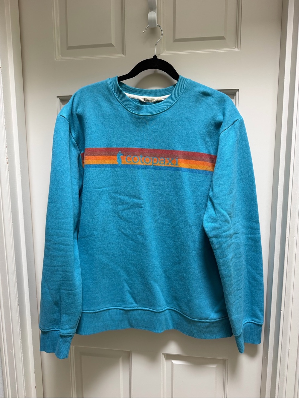 cotopaxi Men's Turquoise Crewneck Sweatshirt with Retro Stripe